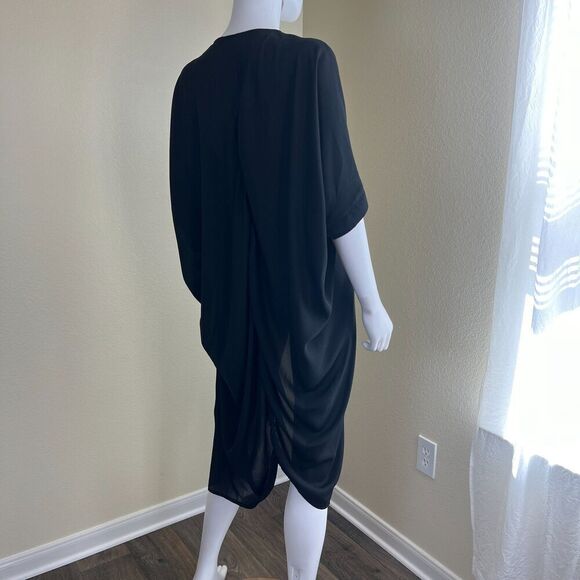 Melissa McCarthy Seven7 Womens Size S Black Sheer Cocoon Kimono Cardigan Minimal - Picture 10 of 15